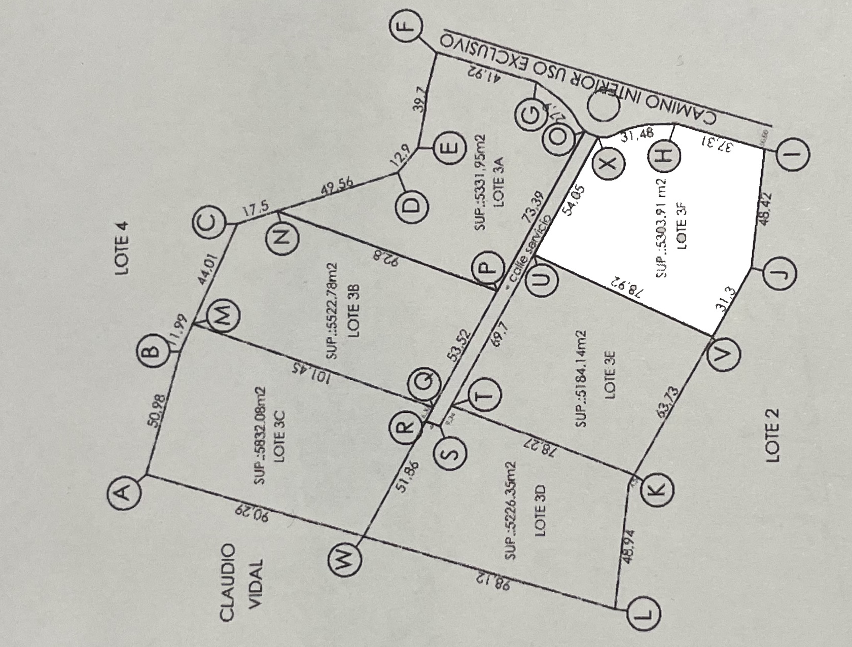 Plano de Parcela en Villarrica Segunda Faja